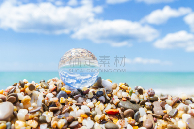 海滩,夏天,海洋,玻璃,球体,圆形