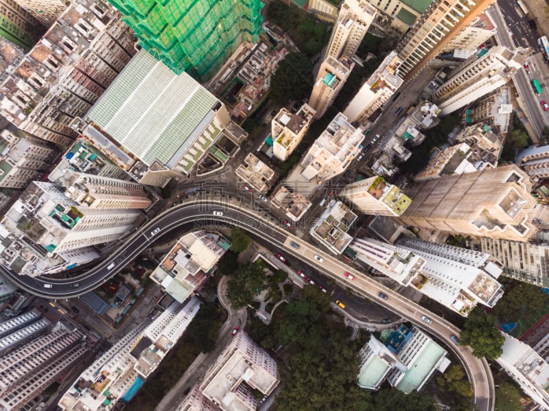 Aerial view of Hong Kong dense Kennedy  town district