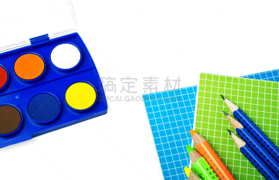 白色背景,办公用品,个人随身用品,留白,水平画幅,无人,组物体,知识,家庭工作间,一个物体