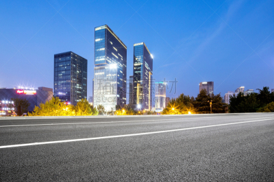 建筑外部,空的路,现代,杭州,浙江省,商务,城市生活,空的,沥青,交通