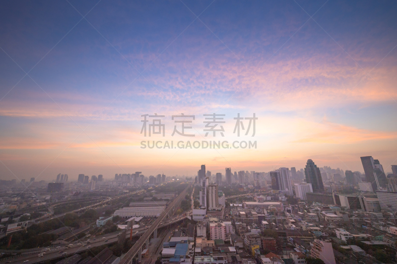 泰国,黄昏,silom,商务,都市风景,曼谷,航拍视角,全景,中环,建筑外部