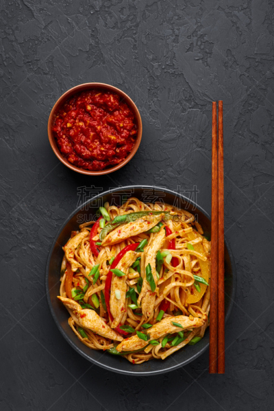 蔬菜,食品,客家族,酱汁,炒面,面条,黑色,碗,背景
