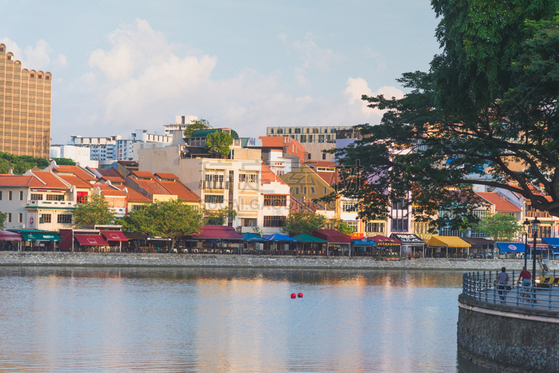 旅游目的地,滨海湾 ,都市风景,新加坡市,广角镜头,桨叉架船,居住区,名声,旅途,黄昏