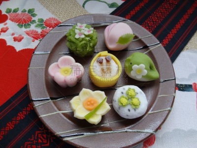日本点心,春天,日本食品,马尾,北美歌雀,糖果,甜点心,甜食,鸟类,梅子