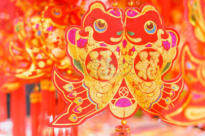 春节,运气,项坠,传统,华丽的,贺卡,灯笼,中国灯笼,边框,新年前夕