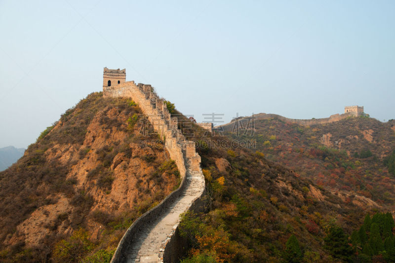 北京,砖,世界遗产,著名景点,小路,植物,夏天,户外,危险,天空