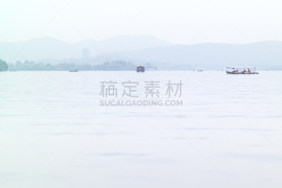 西湖,杭州,浙江省,船,平和,灰色,东亚人,生闷气的,客船,著名景点