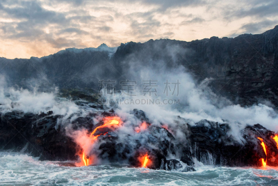 海洋,熔岩,热,太平洋岛屿,几劳亚活火山,大锅炉,环境,橙色,自然神力,岩石