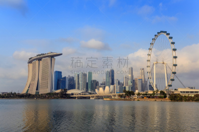 滨海湾 ,城市天际线,新加坡市,都市风景,新加坡,亚洲,旅途,建筑外部,图像,著名景点