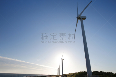 风轮机,天空,蓝色,背景,风,环境,云,环境保护,自然现象,能源
