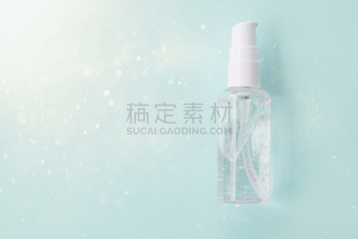瓶子,化妆用品,透明,背景,发胶,蓝色,闪亮的,清新,自然界的状态,背景分离