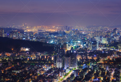 首尔,韩国,城市,水平画幅,山,夜晚,无人,英文字母n,户外,都市风景