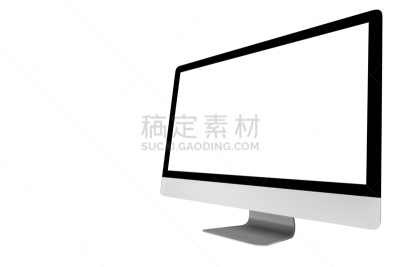 空的,计算机,白色背景,笔记本电脑,显示器,台式个人电脑,正下方视角,轻蔑的,分离着色,留白