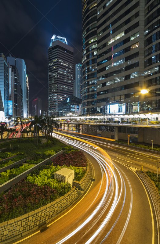 Central district of Hong Kong city at night