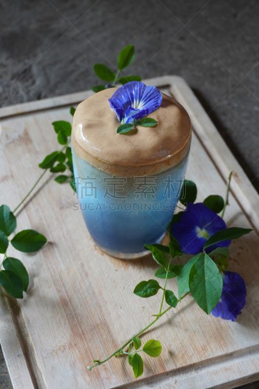 奶油,牛奶,豌豆,蓝色,蝴蝶,饮料,提拉米苏,寒冷,奶制品,奶泡