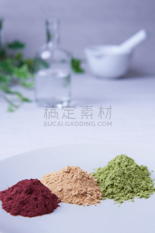 印度草医学,头发,三个物体,背景,研磨食品,色彩鲜艳,轻的,清新,偏好,华贵