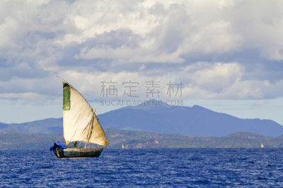 马达加斯加,传统,船,诺兹比,岛,旅途,热带气候,桨叉架船,马拉加什人,自制的