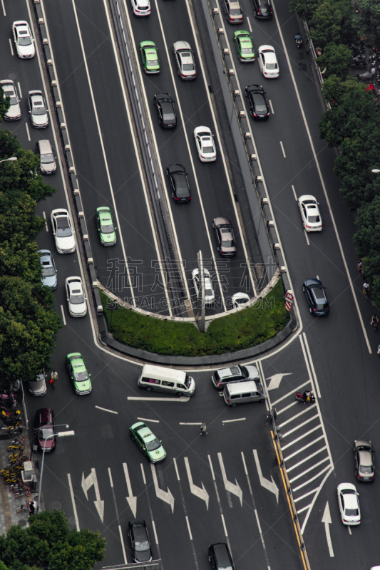 成都,垂直画幅,高视角,交通堵塞,路,忙碌,户外,城市,横越