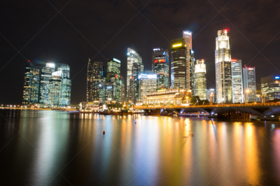 新加坡市,新加坡河,滨海湾 ,水平画幅,新加坡,夜晚,无人,海港,户外,滨水