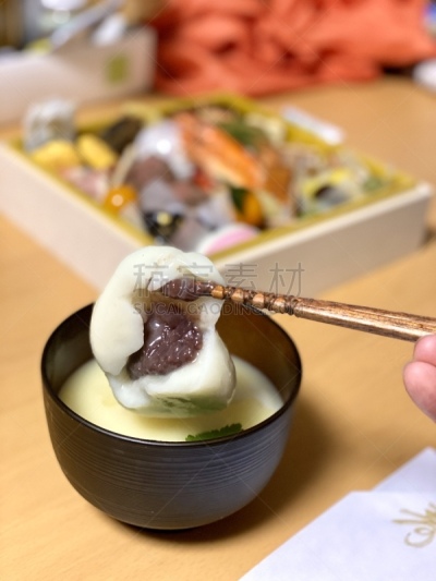 新年前夕,香川县,日本,美味,新年,垂直画幅,图像,甜食,汤
