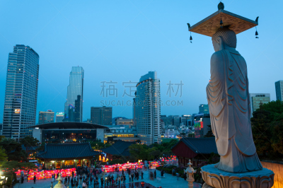 寺庙,灵性,旅游目的地,水平画幅,无人,韩国,佛,江南区,著名景点