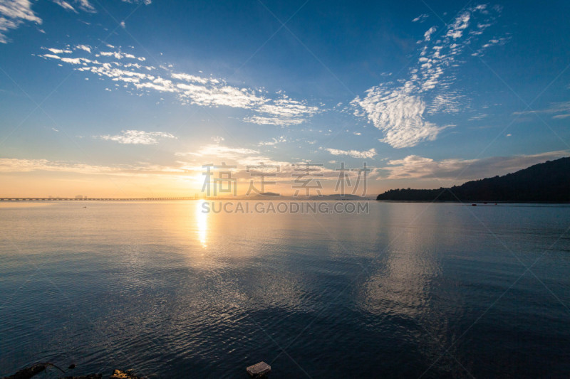 马来西亚,槟榔屿州,桥,海滩,乔治敦,看风景,云,黄昏,著名景点,夏天