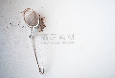 红茶,干的,滤茶器,饮料,茶,传统,不锈钢,空的,清新,漏勺