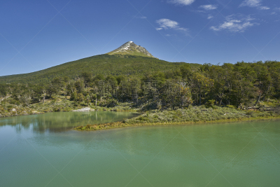 非凡的,绿色,阿根廷乌斯怀亚市,泻湖,风景,阿根廷,巴塔哥尼亚,南美