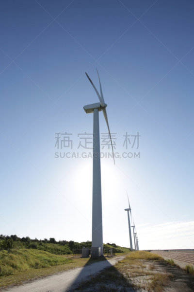风轮机,天空,蓝色,背景,风,环境,云,环境保护,自然现象,能源