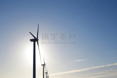 风轮机,天空,蓝色,背景,风,环境,云,环境保护,自然现象,能源