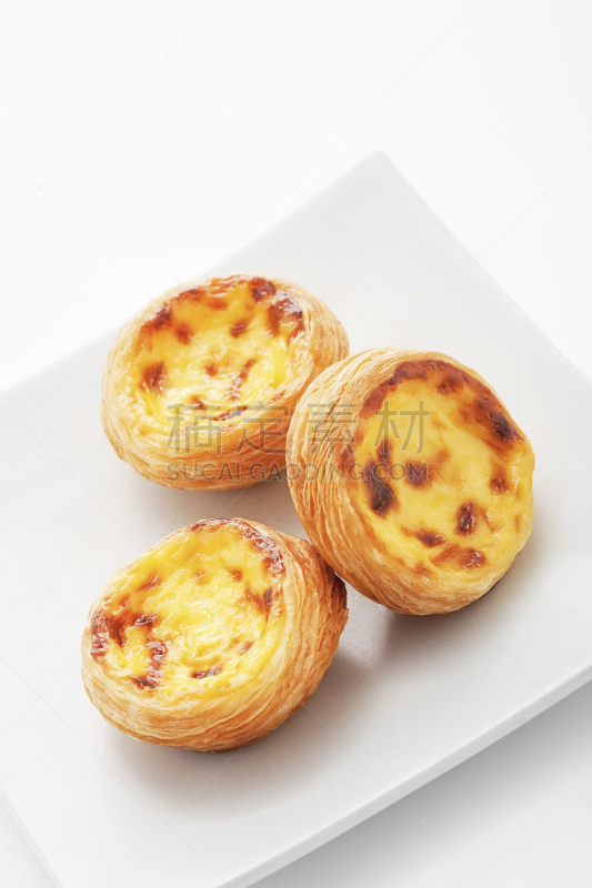 蛋塔,盘子,垂直画幅,烘焙糕点,膳食,西班牙和葡萄牙人,甜点心,面包,白色,精神振作