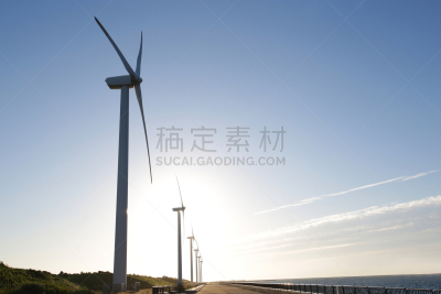 风轮机,天空,蓝色,背景,风,环境,云,环境保护,自然现象,能源