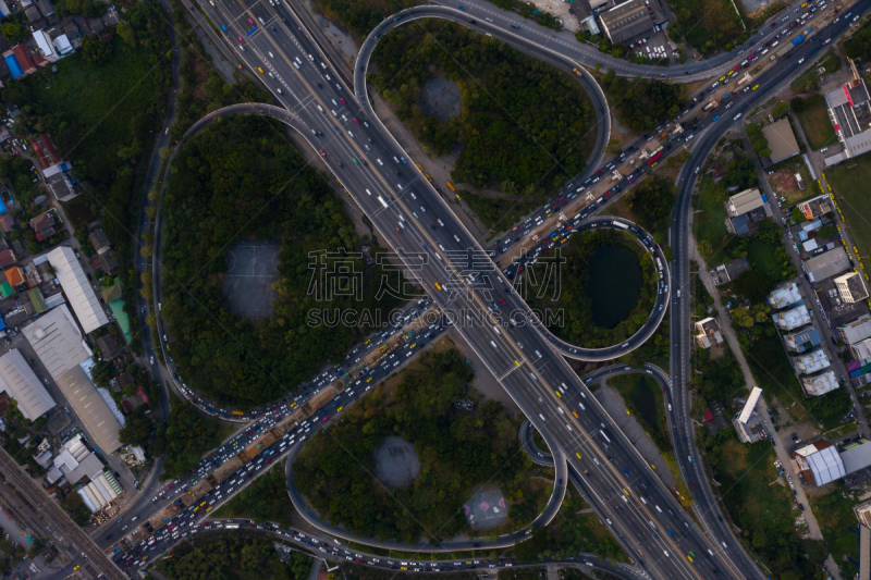 交通,泰国,城市,路,曼谷,商务,迅速,公路,多车道公路,现代