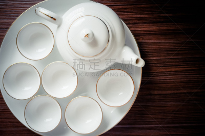 杯,茶壶,形状,背景聚焦,黑色,圆形,餐具,水,水平画幅,传统