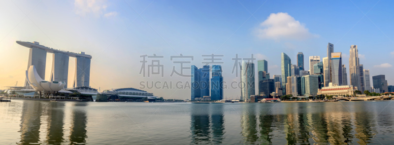 滨海湾 ,新加坡,全景,城市天际线,都市风景,亚洲,旅途,建筑外部,图像,著名景点