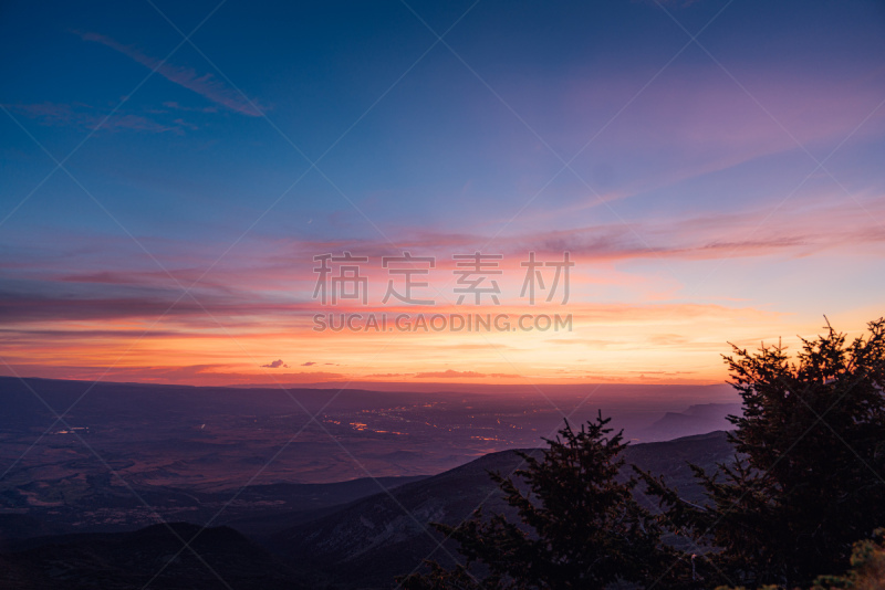 大平顶山国家森林,大章克申,自然美,科罗拉多州,西,看风景,天文台,在上面,日落