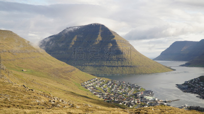 法罗群岛,克拉克斯维克,丹麦,偏远的,海洋,北,环绕立体声,几乎,山顶,乡村