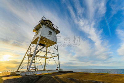 灯塔楼,格兰马瑞镇,黎明,活力,城市生活,照明设备,海港,北半球,明尼苏达,色彩鲜艳