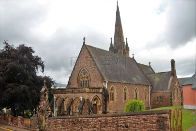 The St Andrew’s Church in Fort William, an Epicscopal Church, erected in 1817. Located in the centre of the town. West Scotland, Highlands, UK, Europe.