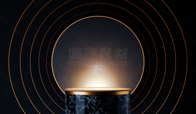 三维图形,大理石,底座,白色,黑色背景