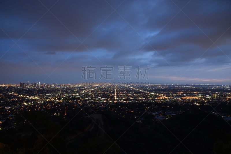 都市风景,洛杉矶县,商务,城市生活,好莱坞,暗色,交通,黄昏,加利福尼亚,现代