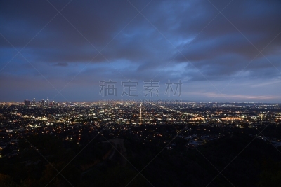 都市风景,洛杉矶县,商务,城市生活,好莱坞,暗色,交通,黄昏,加利福尼亚,现代