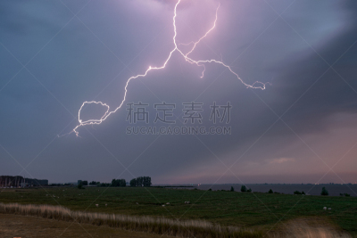云,荷兰,明亮,雷雨,认真的,农业,气候,云景,黄昏,草