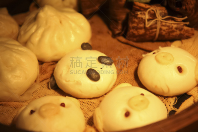 可爱的,点心,中式小笼包,神户,熊猫,水平画幅,无人,中国食品,食品,图像