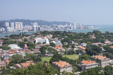 厦门,福建省,都市风景,树冠,度假胜地,水平画幅,高视角,无人,夏天,户外