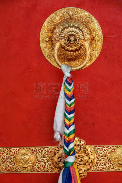 狮子,寺庙,门把手,毕底,喜马偕尔邦,建筑物门,门,门口,寺院
