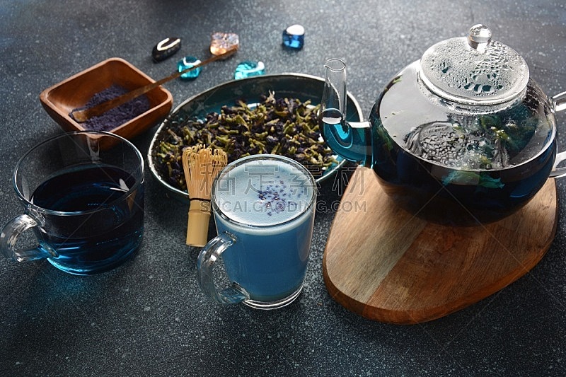 茶,豌豆,蝴蝶,蓝色,饮料,寒冷,热,清新,自然界的状态