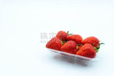 白色背景,草莓,清新