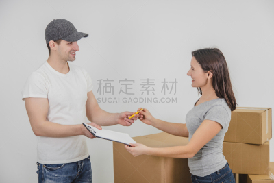 独立宣言,女人,新的,男人,平坦的,青年女人,全部,搬迁,递送,运输