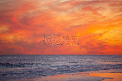 橙色,海滩,粉色,旅途,商用机,活力,在上面,日落,靠近